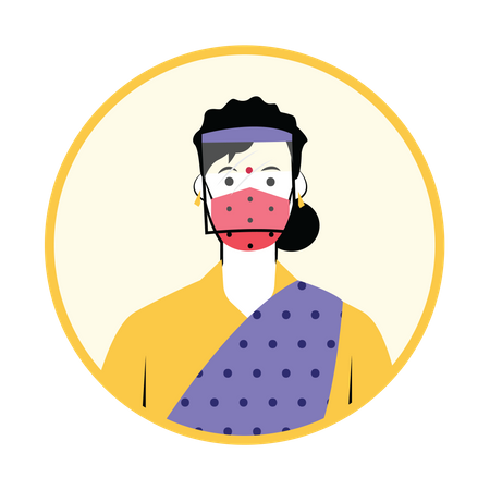 Free Woman with head shield  Illustration