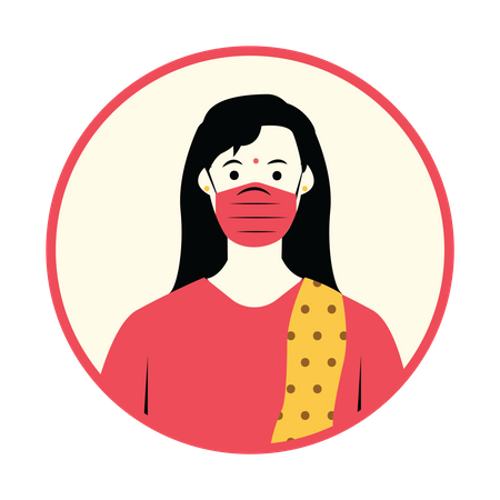 Free Women with surgical mask  Illustration