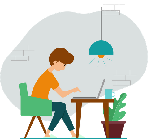 Free Work From Home  Illustration