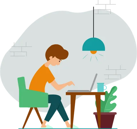 Free Work From Home Illustration
