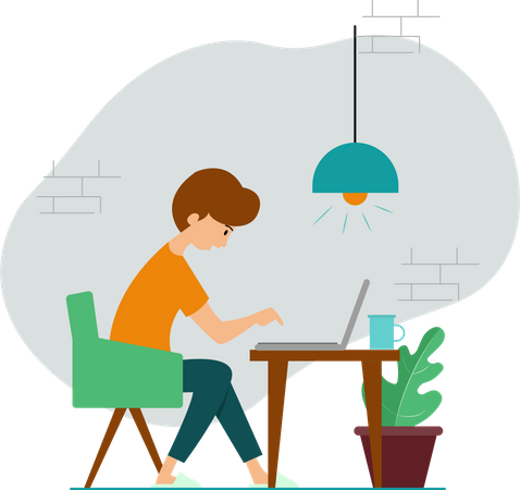 Free Work From Home  イラスト