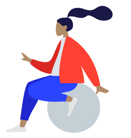 Free Young girl sitting on ball Illustration