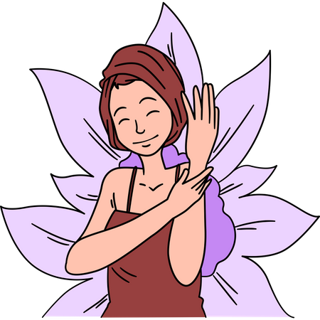 Free Young lady applying body lotion on body  Illustration