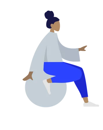 Girl sitting on ball Illustration