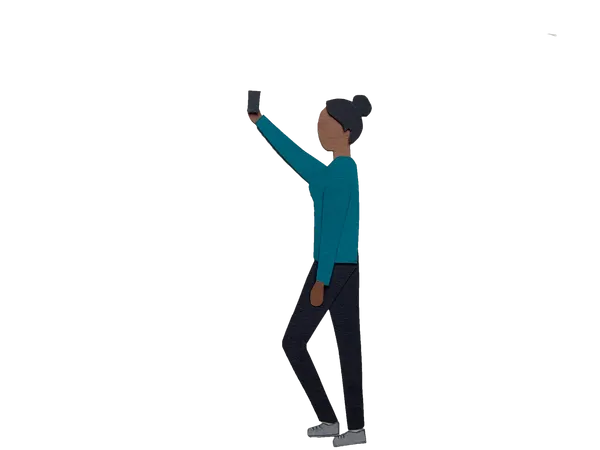 Girl taking selfie Illustration