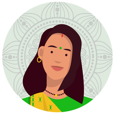 Gujarati female Illustration