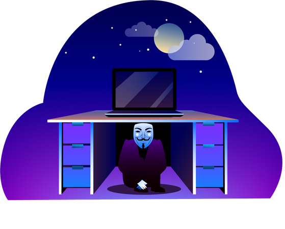 Free Hacker Illustration download in PNG & Vector format