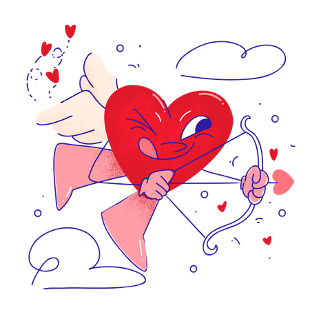 Heart Shooting Arrow Illustration