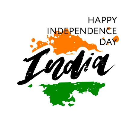 India Independence Day 15 august Lettering Calligraphy Illustration