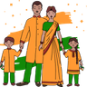 illustration for indian family