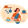illustrations for indian mother