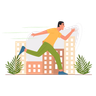 illustration for man running