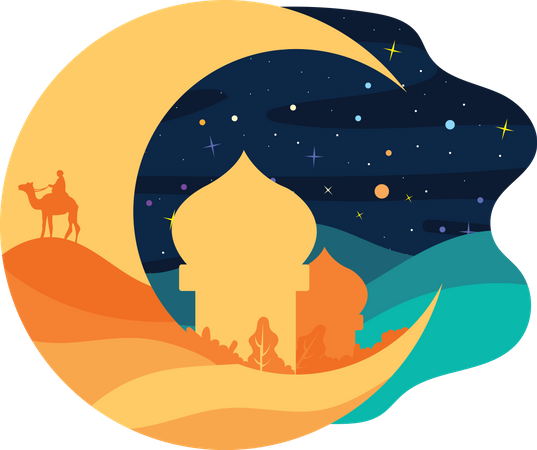 Marhaban ya ramadhan Illustration
