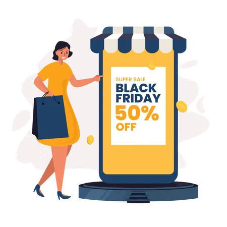Online shop black friday sale Illustration
