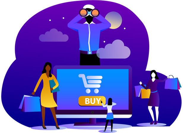 Online shopping concept Illustration