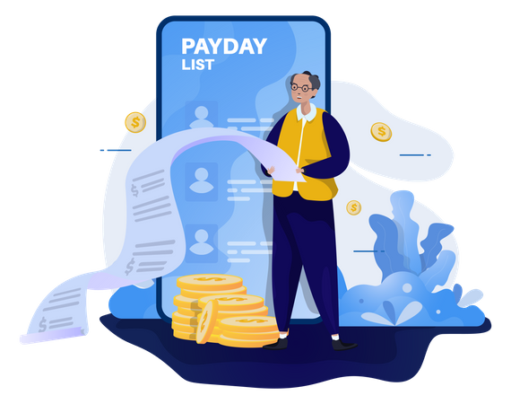 Employee salary payment Illustration