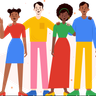 illustration people standing together
