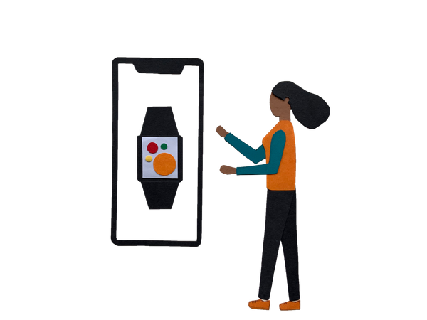 Smart watch connected with mobile Illustration