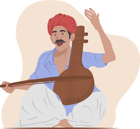 Street Musician Illustration