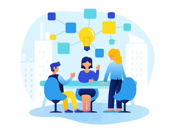 Teamwork and Brainstorming Illustration