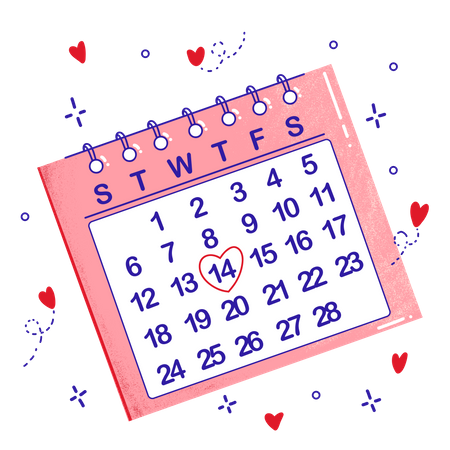 Valentine Calendar Illustration