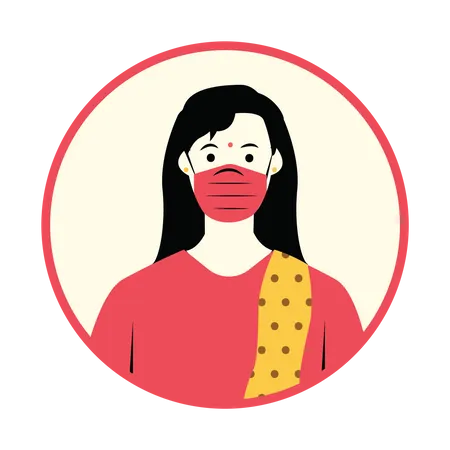 Women with surgical mask Illustration