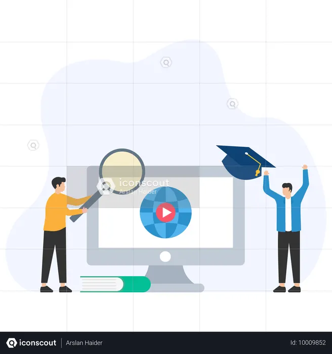 世界中の学生にオンライントレーニング支援を提供  イラスト