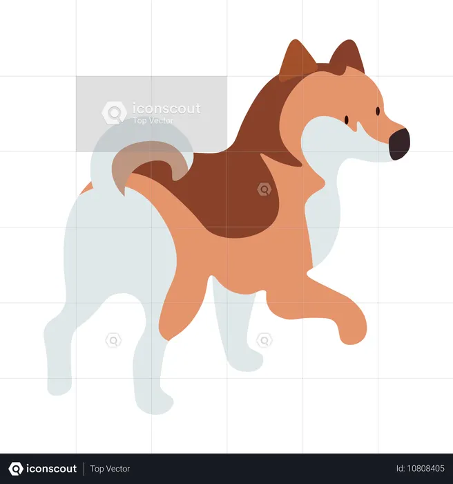 一人で立っている犬  イラスト