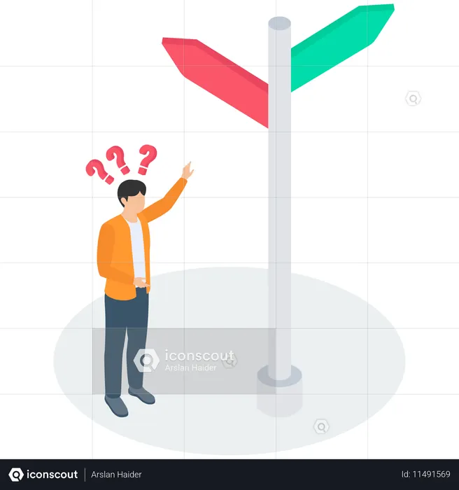 사업가 선택 직업 방향  일러스트레이션