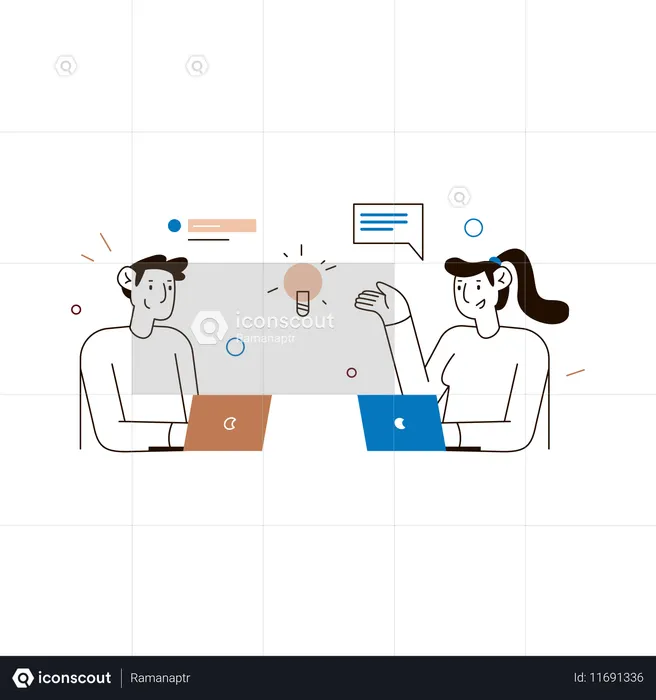 전문가 간 원격 협업  일러스트레이션