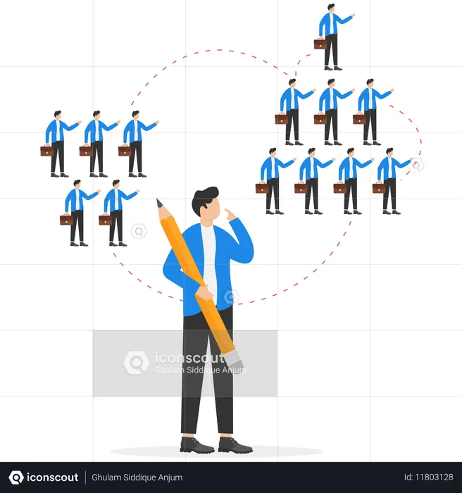 최고의 직업을 생각하는 남자  일러스트레이션