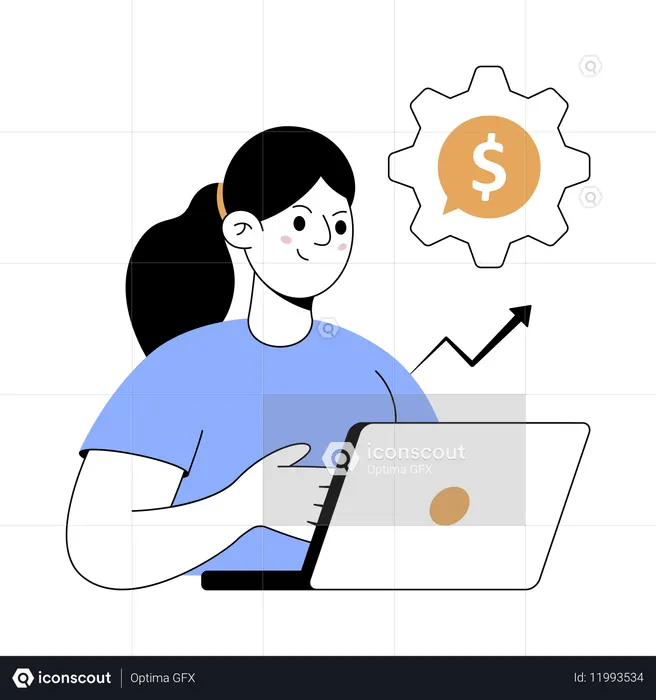 재무 분석을 하는 사업가  일러스트레이션