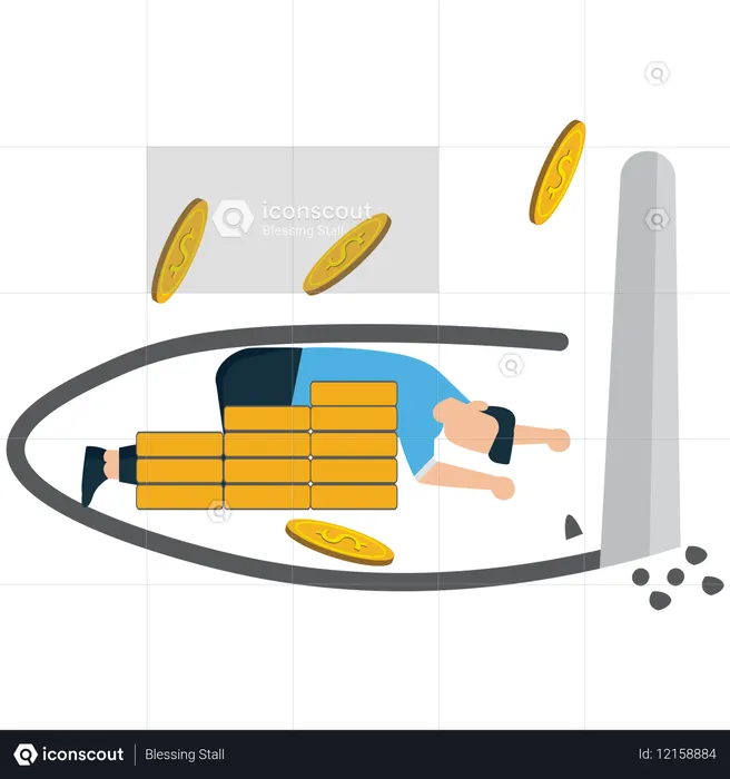 재정적 실수로부터 배우는 사업가  일러스트레이션