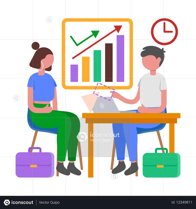 경력 개발을 위해 노력하는 사업가들  일러스트레이션
