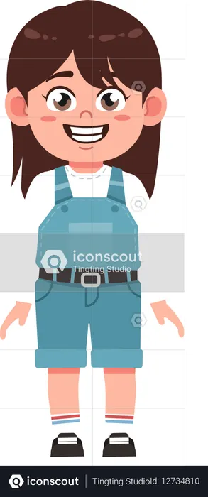 笑顔の少女  イラスト