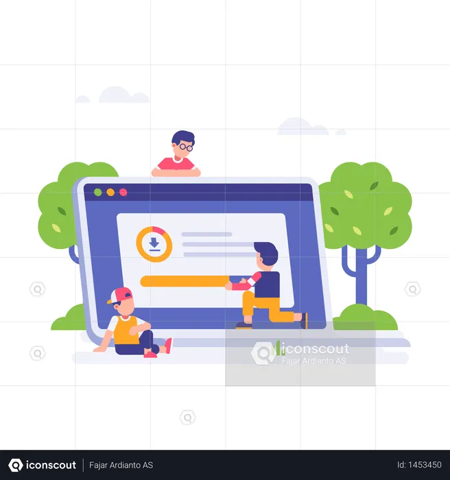 ランディングページのコンセプトベースのイラスト  イラスト