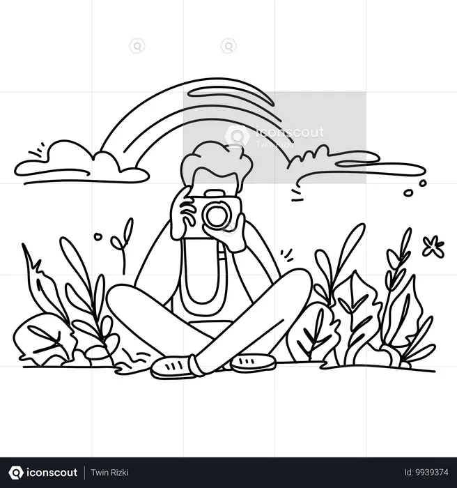 남성 사진작가  일러스트레이션