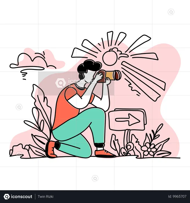 남성 사진작가  일러스트레이션