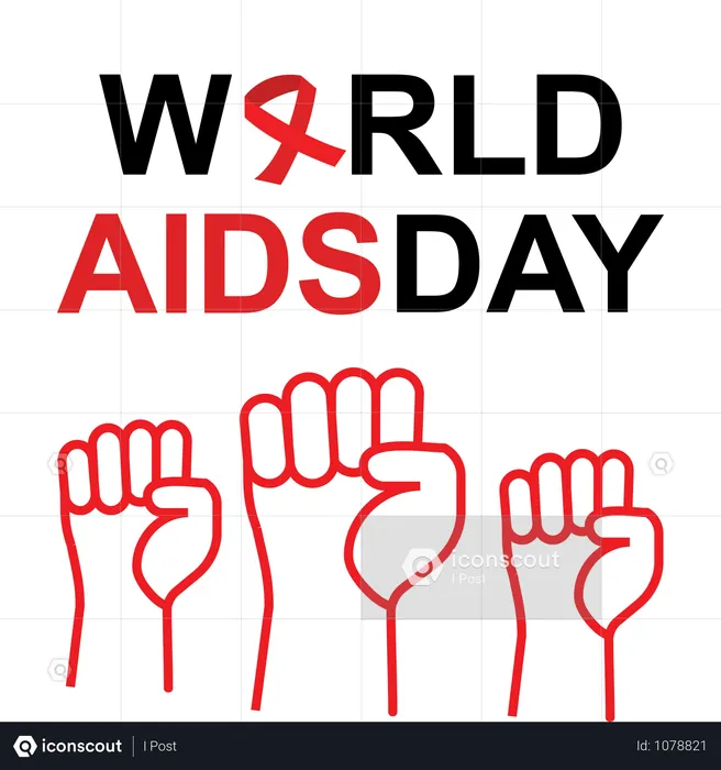 1 dicembre concetto di illustrazione della Giornata mondiale contro l'AIDS con nastro di sensibilizzazione sull'AIDS. Modello di poster o banner.  Illustration