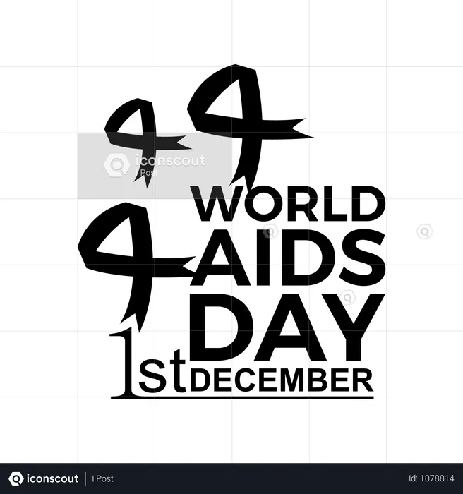 1st December World Aids Day Illustration Concept With Aids Awareness Ribbon.Poster Or Banner Template.  Illustration