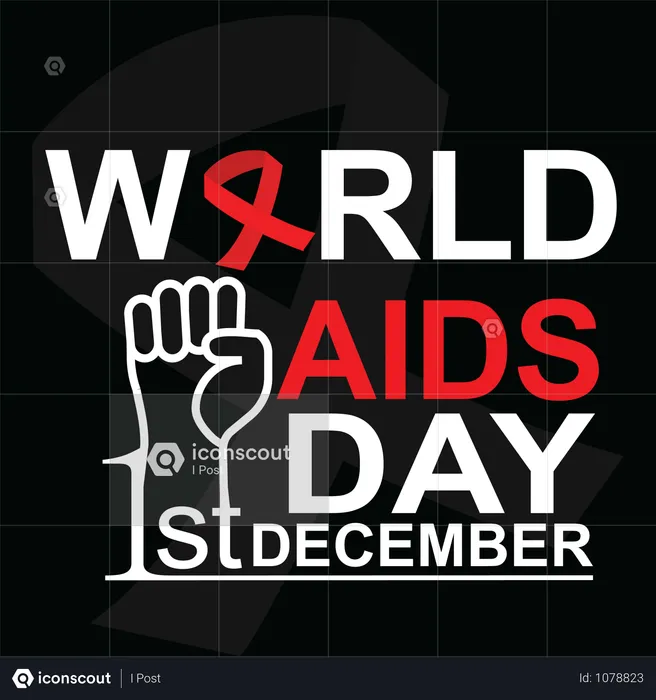 1st December World Aids Day Illustration Concept With Aids Awareness Ribbon.Poster Or Banner Template.  Illustration
