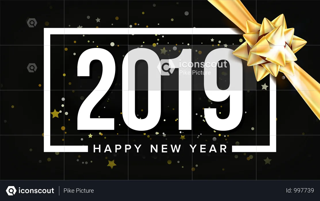 2019 Happy New Year Background  Illustration