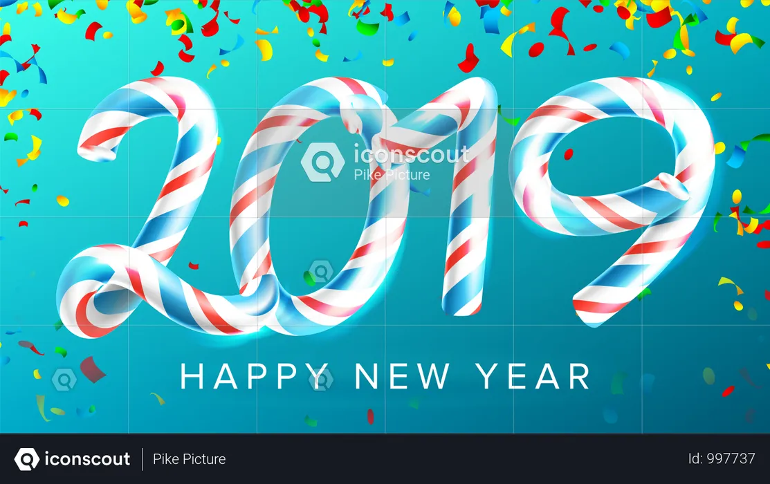 2019 Happy New Year Background  Illustration