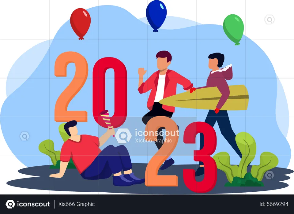Célébration du nouvel an 2023  Illustration