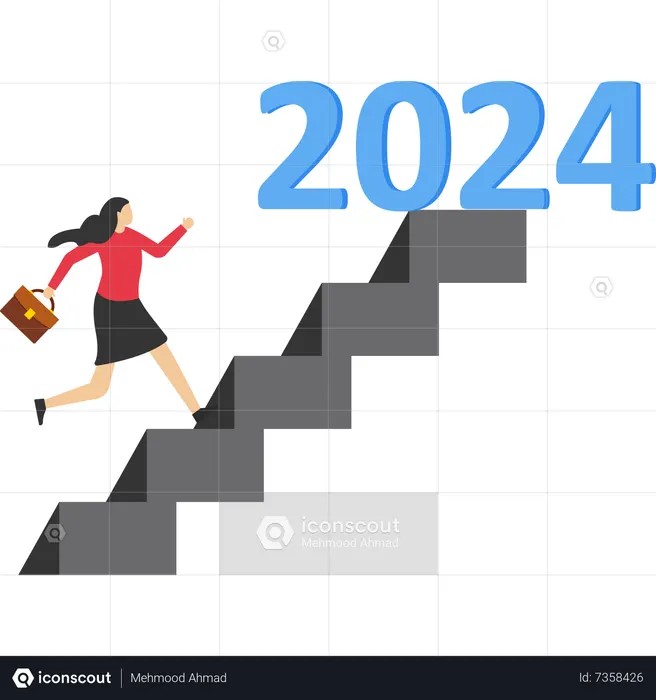 Best 2024 Business goals Illustration download in PNG & Vector format