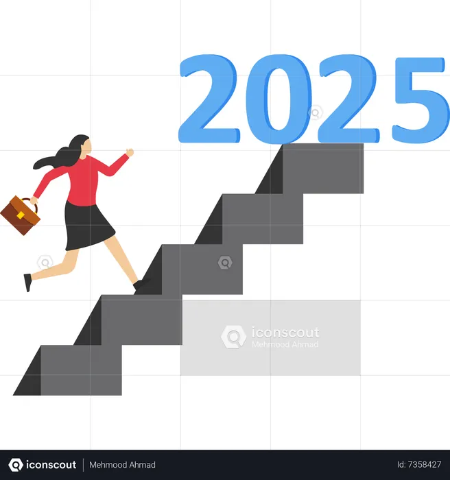 Best 2025 business goals Illustration download in PNG & Vector format