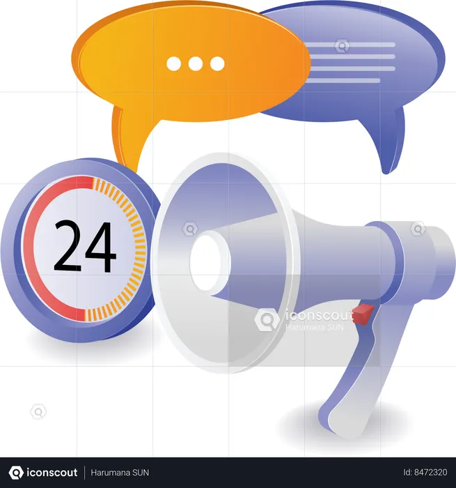 24 hour online customer service  Illustration