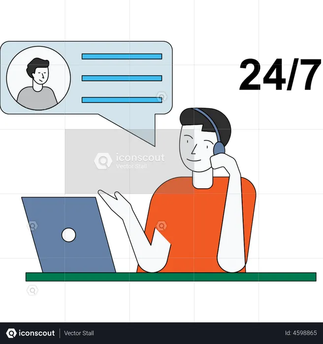 24 hours customer support  Illustration