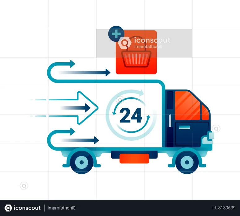 24 hours fast delivery service  Illustration