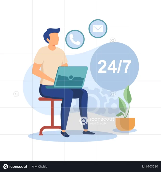 24 hours service  Illustration